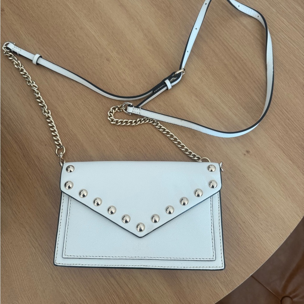 White Studded Crossbody Shoulder Bag